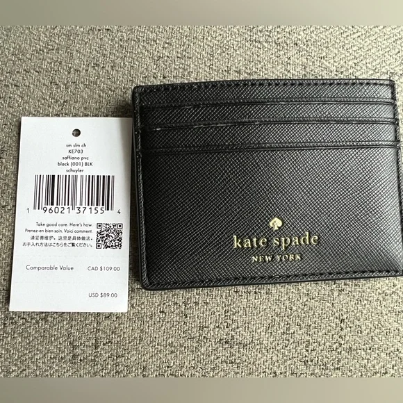 Kate Spade New York black Saffiano leather card holder - Picture 5 of 7